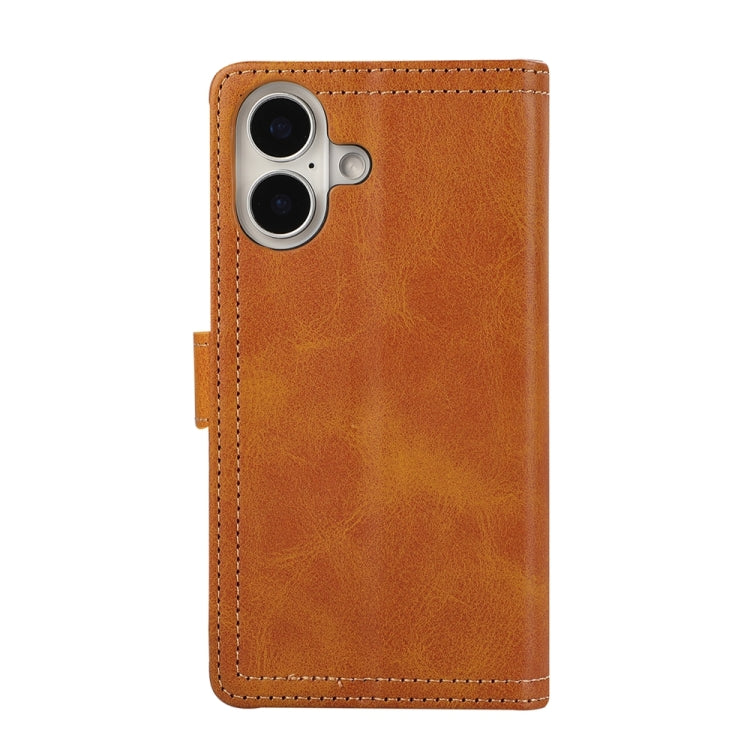 For iPhone 16 Wristband Card Slot Leather Phone Case
