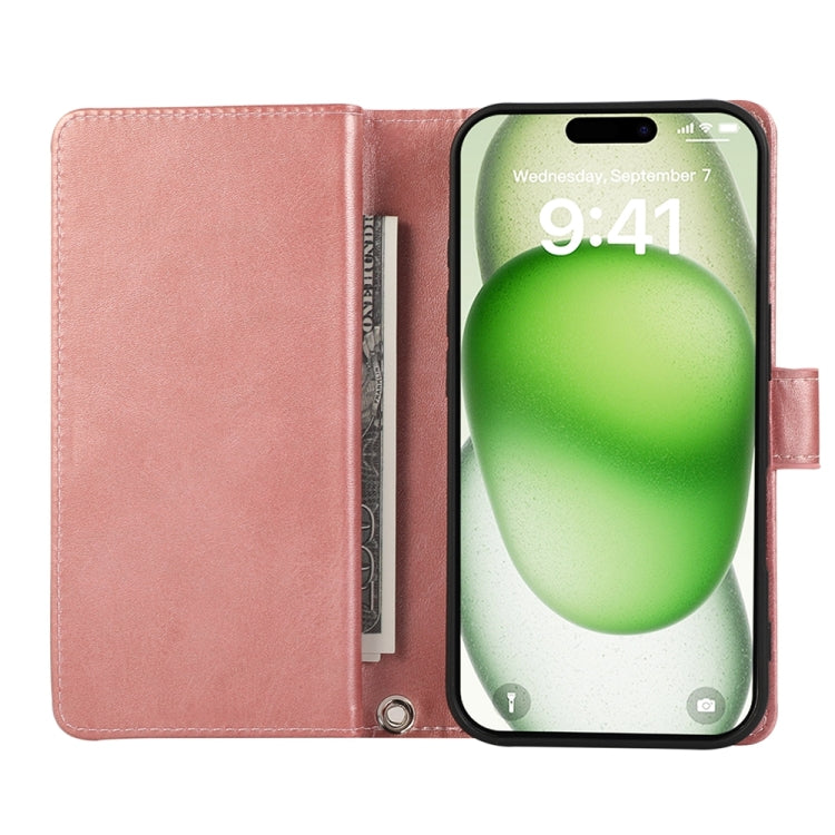 For iPhone 16 Wristband Card Slot Leather Phone Case