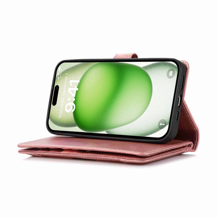 For iPhone 16 Wristband Card Slot Leather Phone Case
