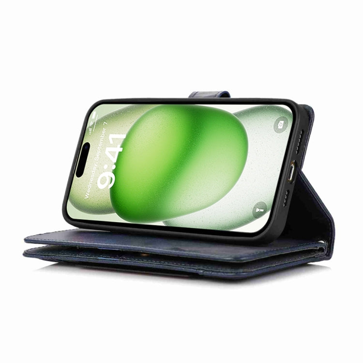 For iPhone 16 Wristband Card Slot Leather Phone Case