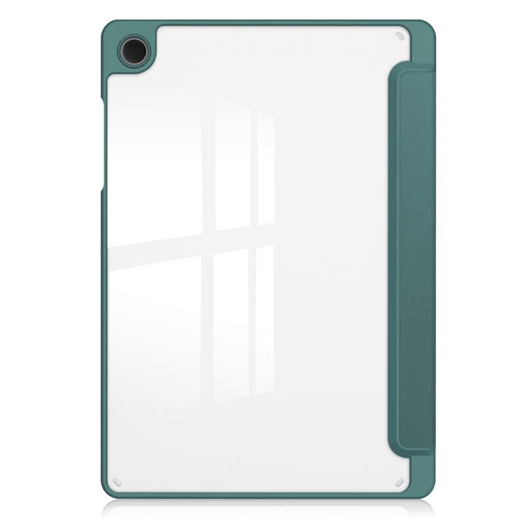 For Samsung Galaxy Tab A11+ Acrylic 3-folding Smart Leather Tablet Case with Pen Slot