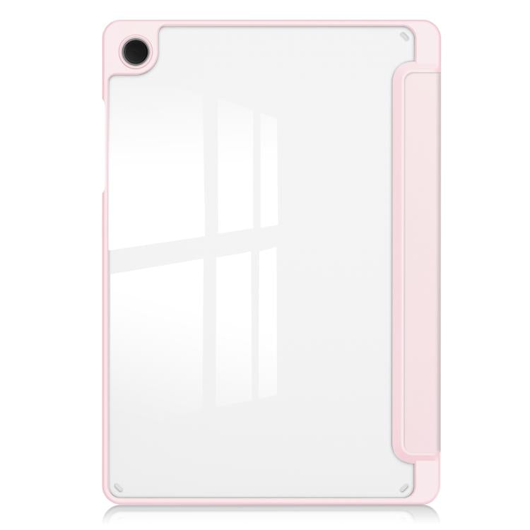 For Samsung Galaxy Tab A11+ Acrylic 3-folding Smart Leather Tablet Case with Pen Slot