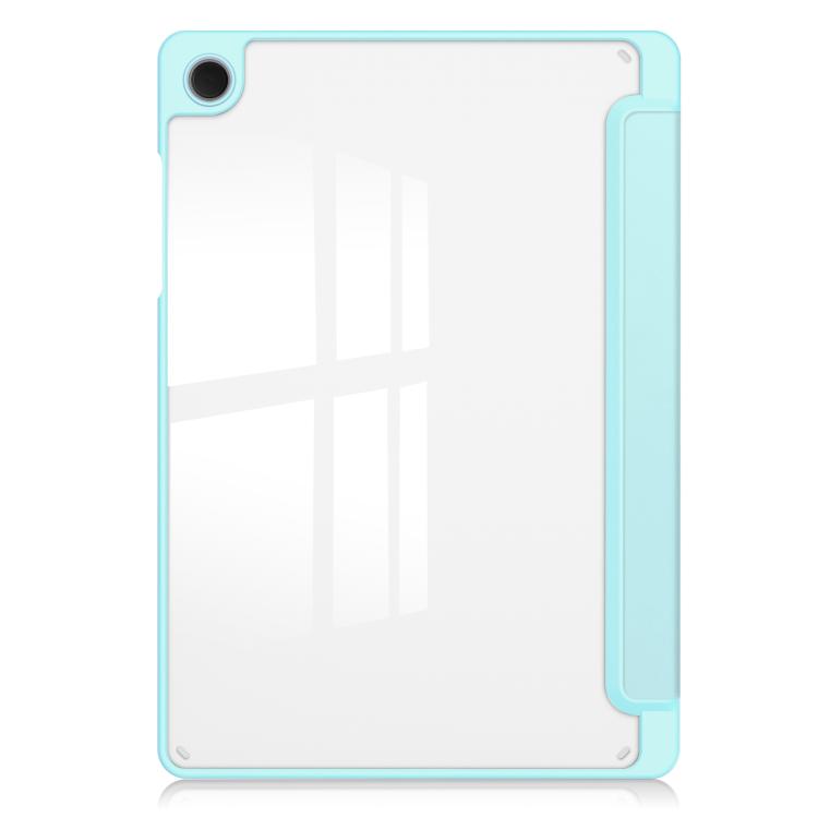 For Samsung Galaxy Tab A11+ Acrylic 3-folding Smart Leather Tablet Case with Pen Slot