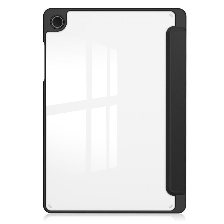 For Samsung Galaxy Tab A11+ Acrylic 3-folding Smart Leather Tablet Case with Pen Slot