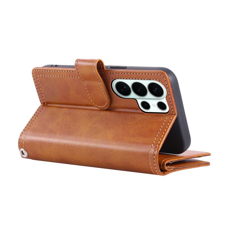 For Samsung Galaxy S26 Ultra 5G Wristband Card Slot Leather Phone Case
