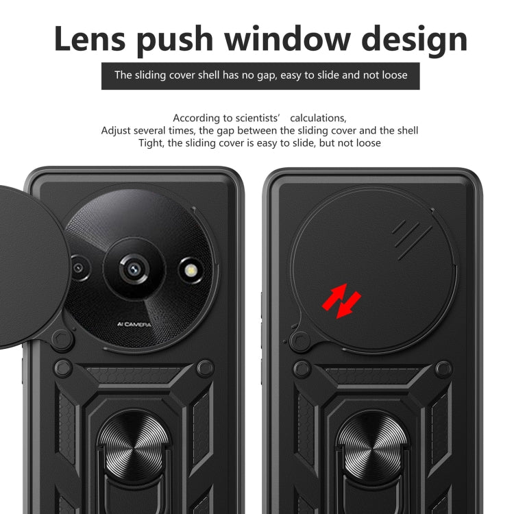 For Xiaomi Redmi A3 Sliding Camera Cover Design TPU Hybrid PC Phone Case