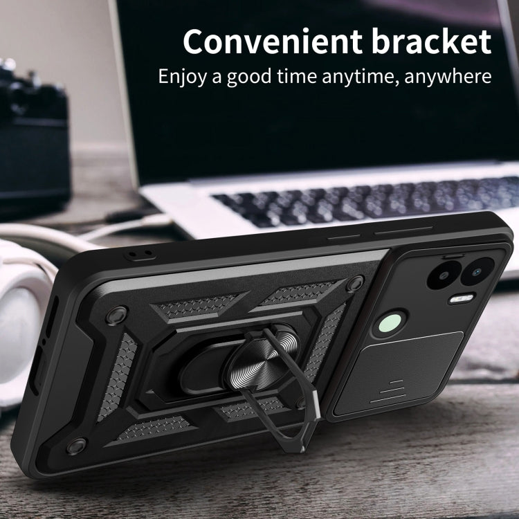 For Xiaomi Redmi A1+ Sliding Camera Cover Design TPU Hybrid PC Phone Case