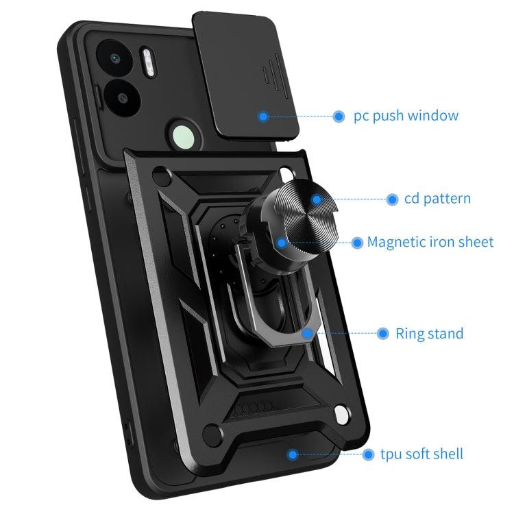 For Xiaomi Redmi A1+ Sliding Camera Cover Design TPU Hybrid PC Phone Case