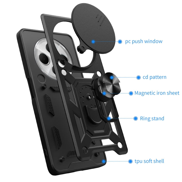 For Xiaomi Redmi 14R / 14C / Poco C75 Sliding Camera Cover Design TPU Hybrid PC Phone Case