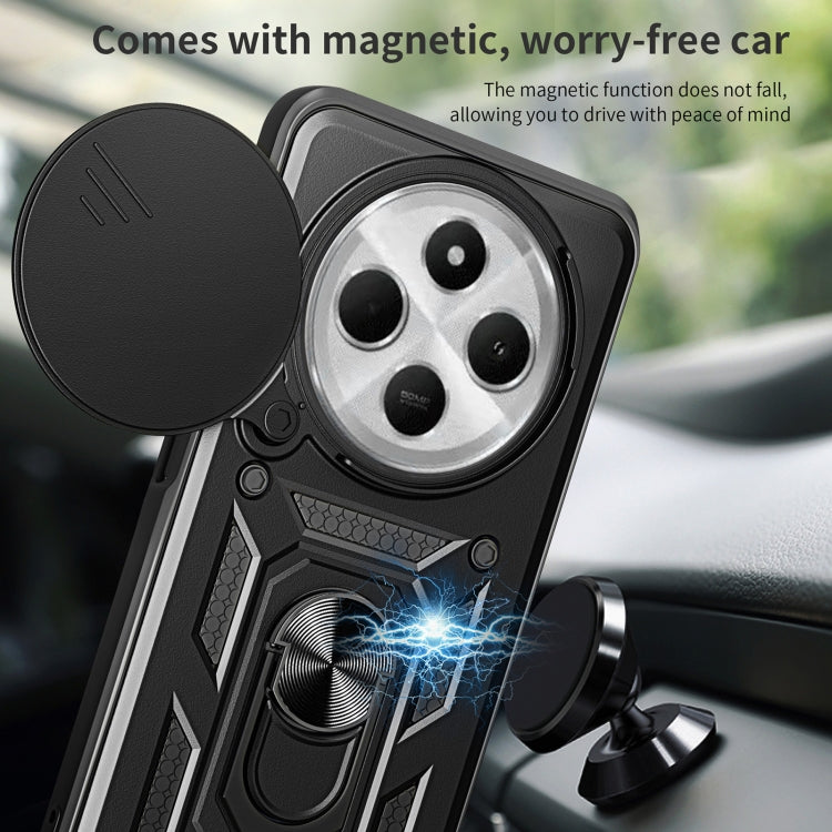 For Xiaomi Redmi 14R / 14C / Poco C75 Sliding Camera Cover Design TPU Hybrid PC Phone Case