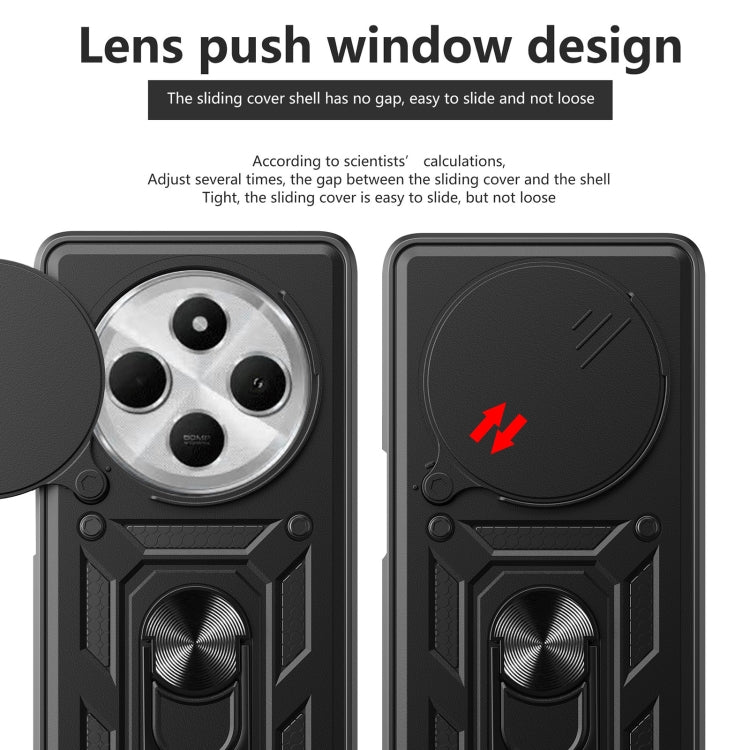For Xiaomi Redmi 14R / 14C / Poco C75 Sliding Camera Cover Design TPU Hybrid PC Phone Case