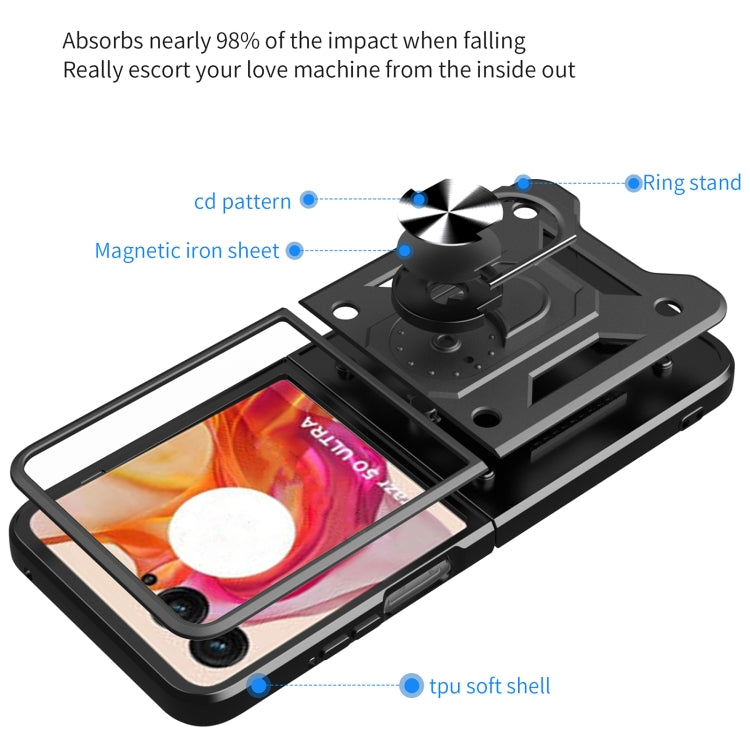 For Motorola Razr 50 Ultra Armor Ring Holder TPU Hybrid PC Phone Case