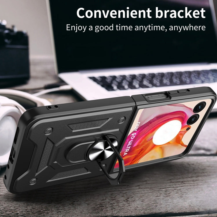 For Motorola Razr 50 Ultra Armor Ring Holder TPU Hybrid PC Phone Case