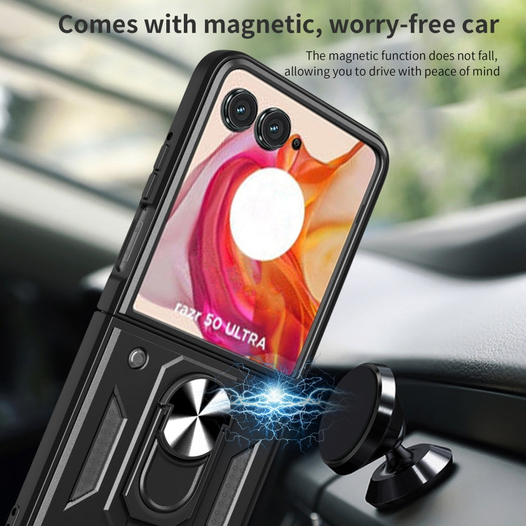 For Motorola Razr 50 Ultra Armor Ring Holder TPU Hybrid PC Phone Case
