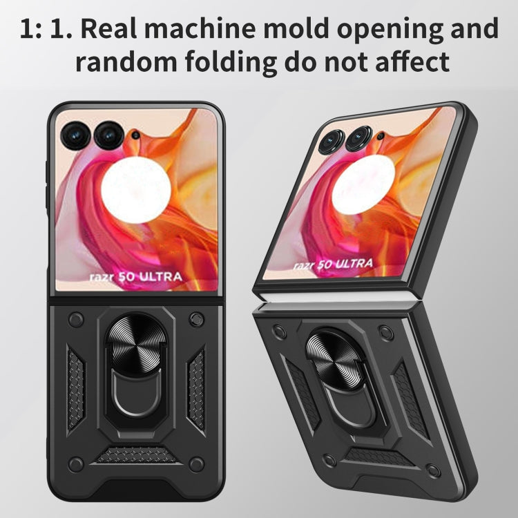 For Motorola Razr 50 Ultra Armor Ring Holder TPU Hybrid PC Phone Case