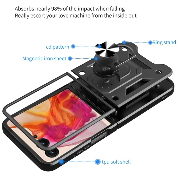 For Motorola Razr 50 Armor Ring Holder TPU Hybrid PC Phone Case