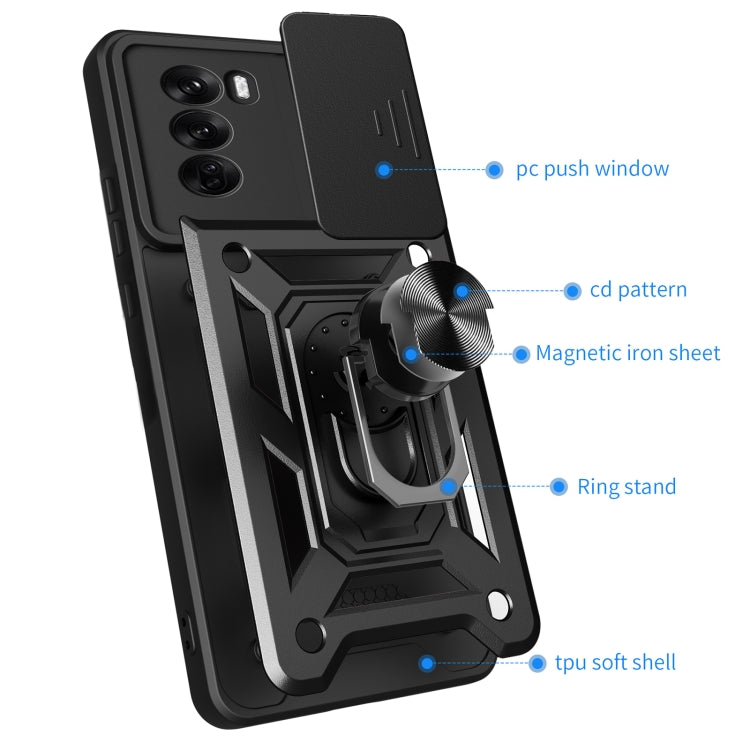 For OPPO Reno12 Pro 5G Global Sliding Camera Cover Design TPU+PC Phone Case