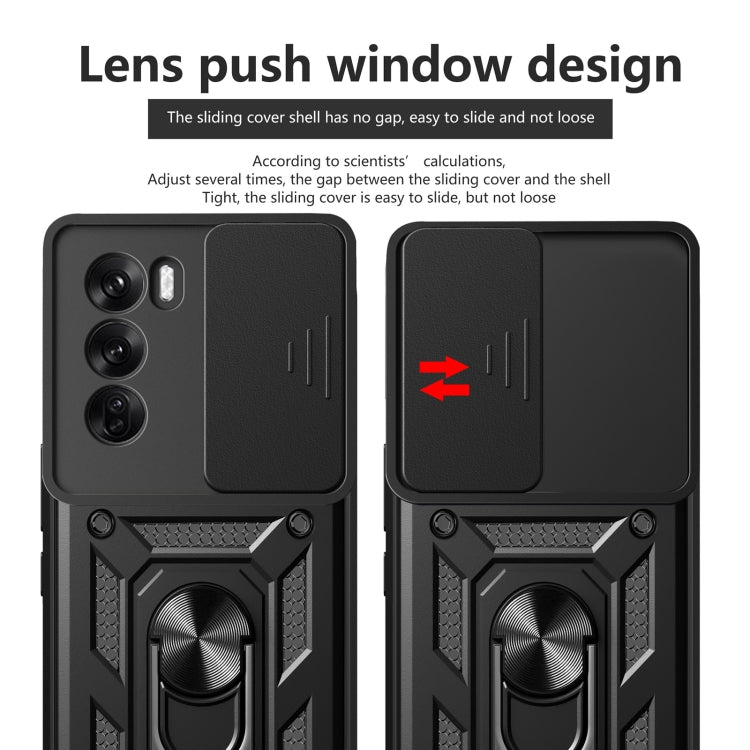 For OPPO Reno12 Pro 5G Global Sliding Camera Cover Design TPU+PC Phone Case