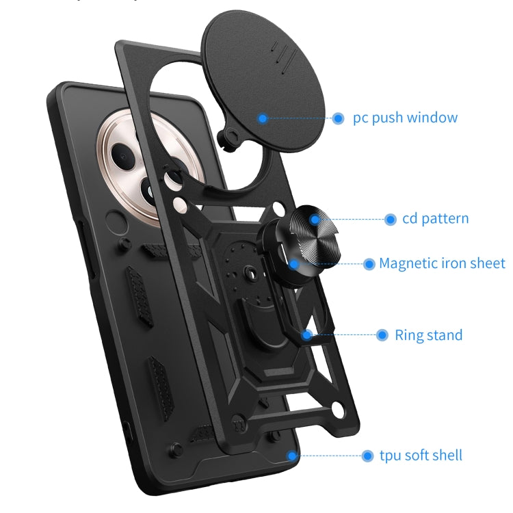 For OPPO Reno12 F 5G Global Sliding Camera Cover Design TPU+PC Phone Case