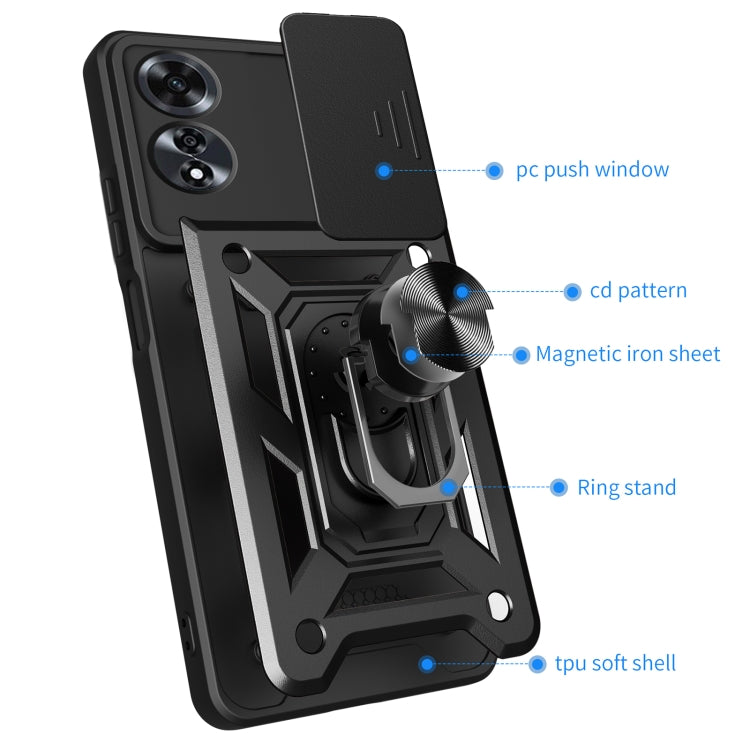 For OPPO A60 4G Sliding Camera Cover Design TPU+PC Phone Case