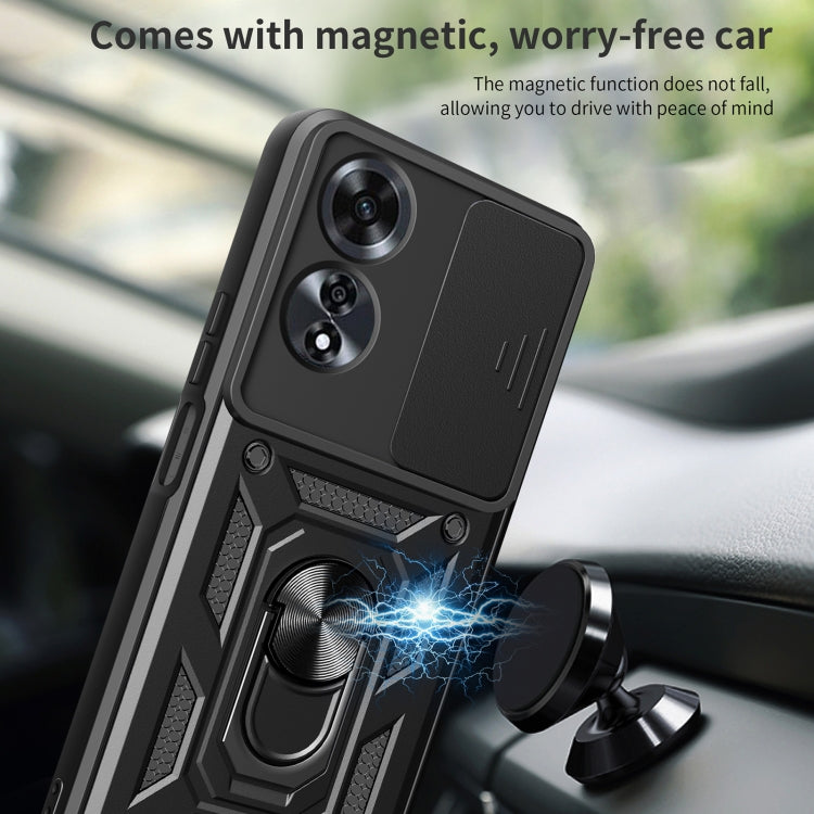 For OPPO A60 4G Sliding Camera Cover Design TPU+PC Phone Case