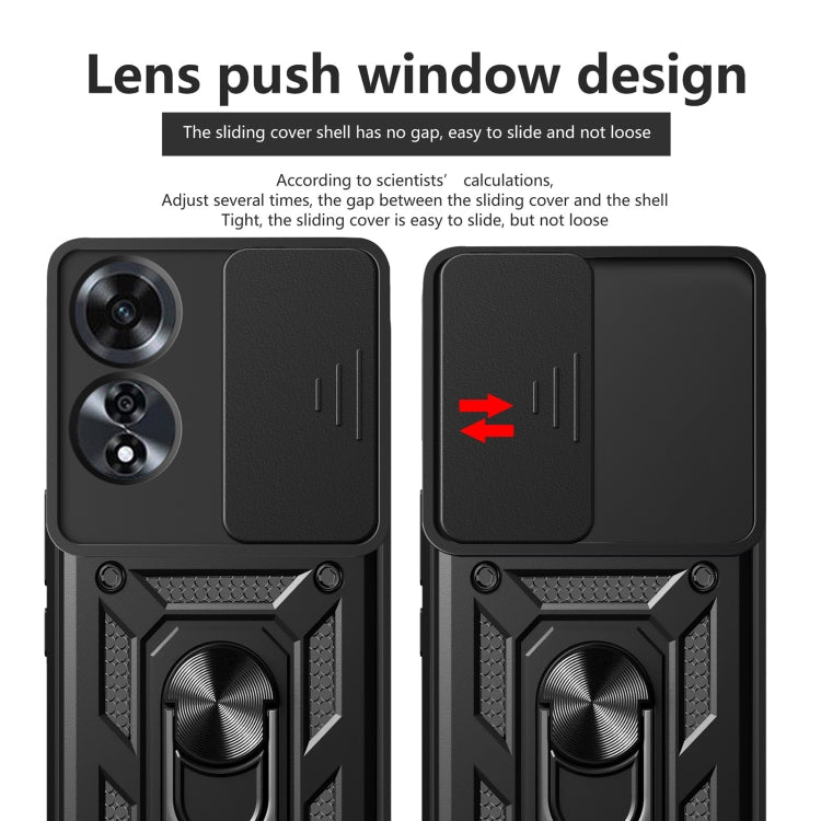 For OPPO A60 4G Sliding Camera Cover Design TPU+PC Phone Case