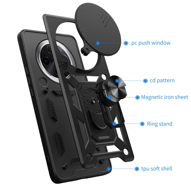 For OPPO F27 Pro / F27 Pro+ Global Sliding Camera Cover Design TPU+PC Phone Case