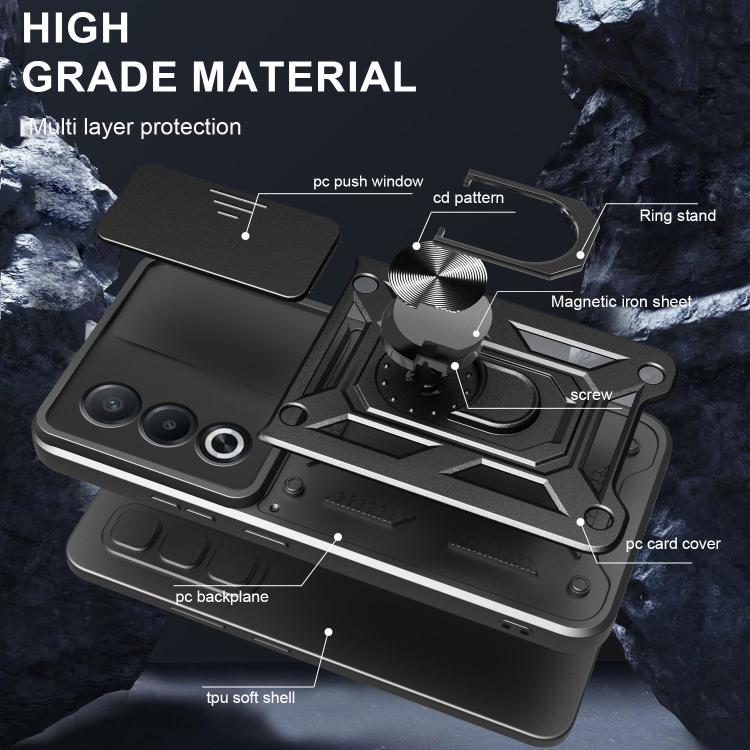 For OPPO A3 Pro 5G India / A80 5G Sliding Camera Cover Design TPU+PC Phone Case