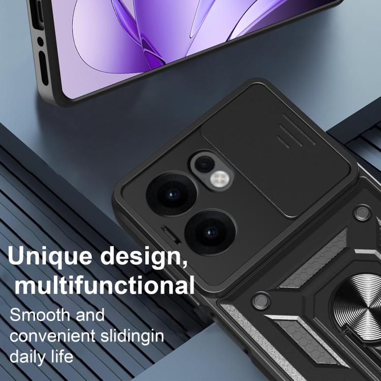 For OPPO Reno13 F 4G / 5G Sliding Camera Cover Design TPU+PC Phone Case