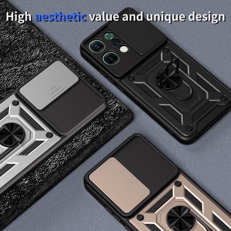 For OPPO Reno14 5G Global Sliding Camera Cover Design TPU+PC Phone Case
