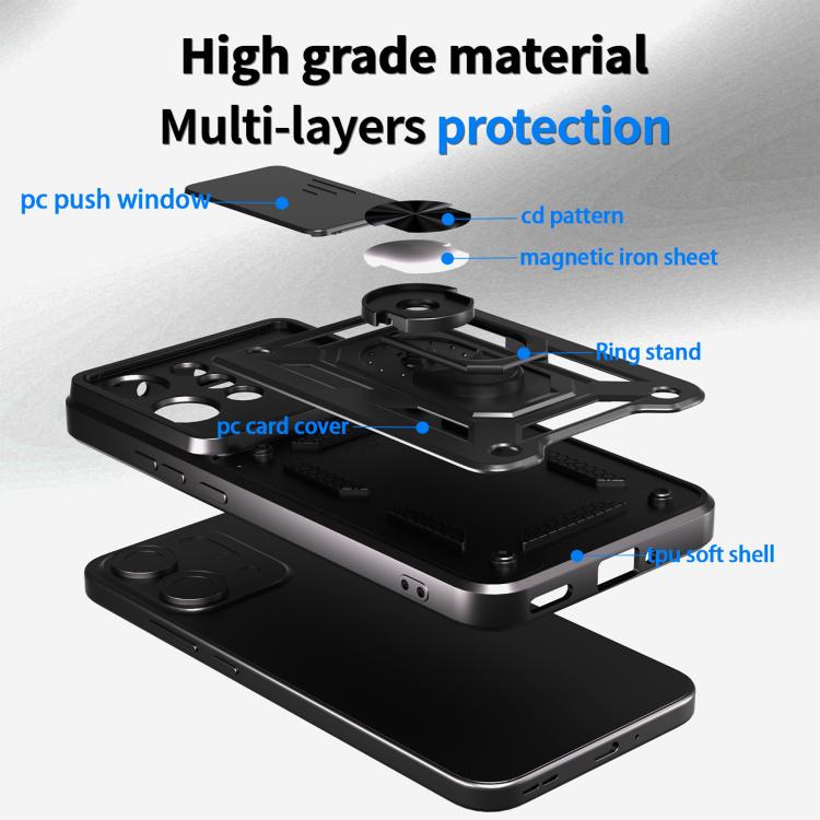 For OPPO Reno14 5G Global Sliding Camera Cover Design TPU+PC Phone Case