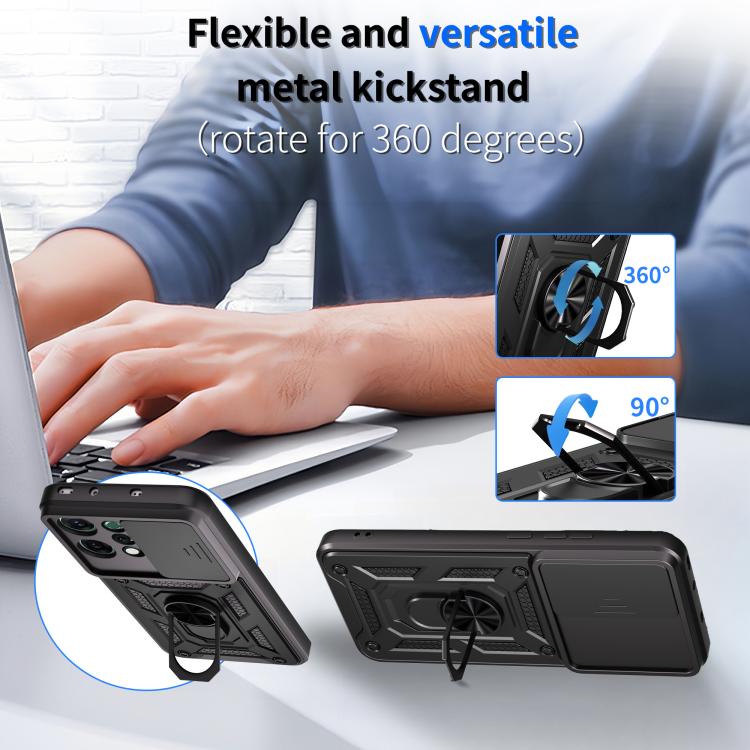 For OPPO Reno14 5G Global Sliding Camera Cover Design TPU+PC Phone Case