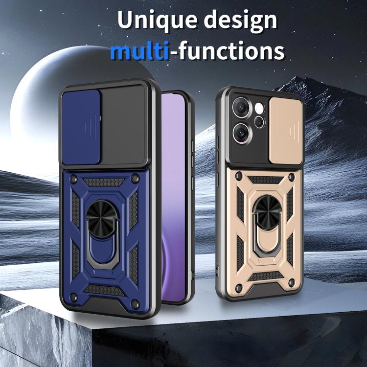 For OPPO Reno14 F 5G Global Sliding Camera Cover Design TPU+PC Phone Case