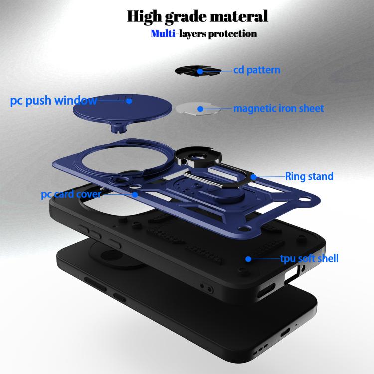 For OPPO F31 Pro 5G Sliding Camera Cover Design TPU+PC Phone Case