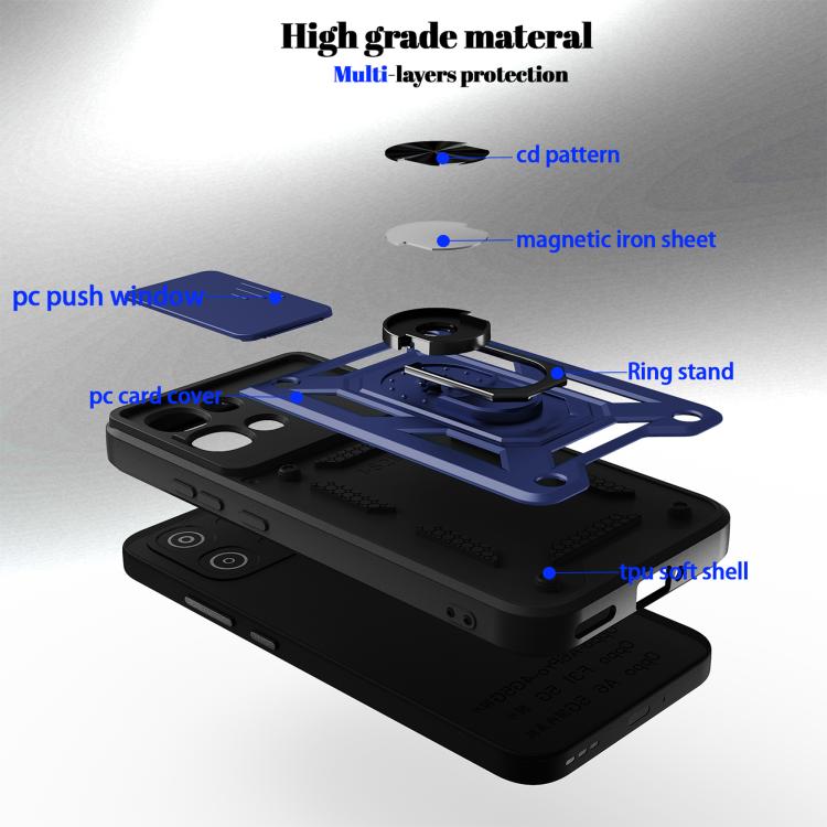 For OPPO A6 Pro 4G / 5G / F31 5G Sliding Camera Cover Design TPU+PC Phone Case