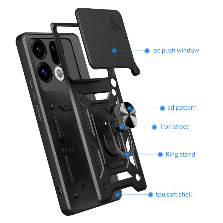 For OPPO Find X9 Sliding Camera Cover Design TPU+PC Phone Case