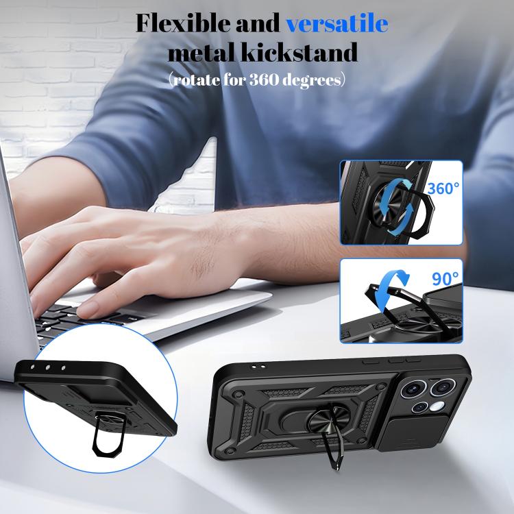 For OPPO Reno15 5G Global Sliding Camera Cover Design TPU+PC Phone Case