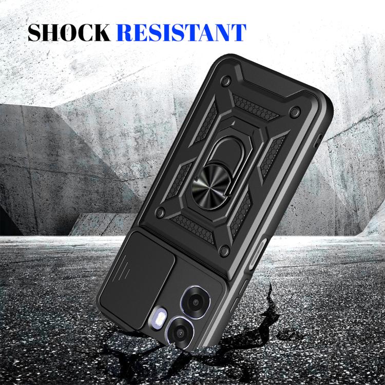 For OPPO A6x 5G Global Sliding Camera Cover Design TPU+PC Phone Case