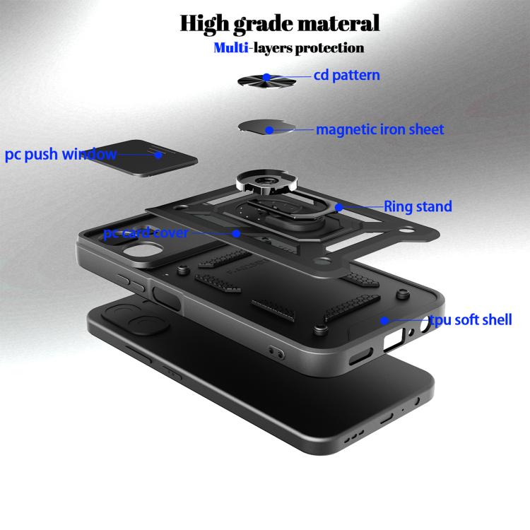 For OPPO A6x 5G Global Sliding Camera Cover Design TPU+PC Phone Case