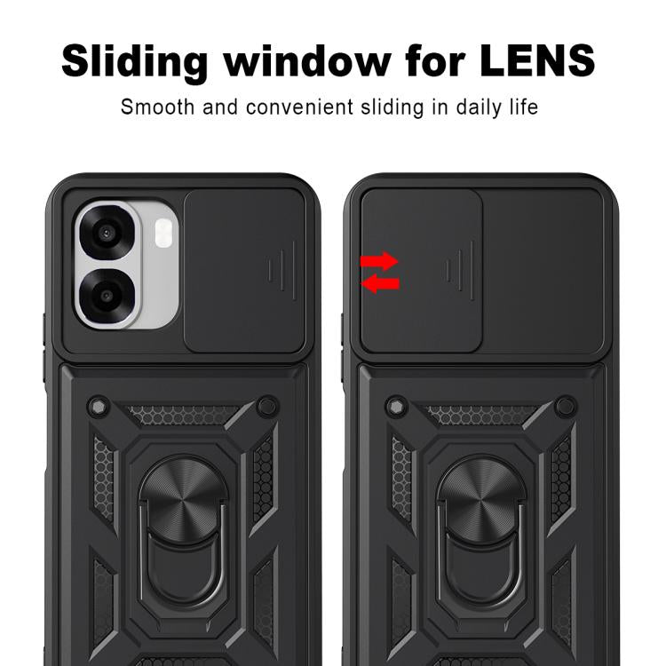 For OPPO A6x 4G Global Sliding Camera Cover Design TPU+PC Phone Case