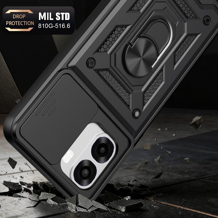 For OPPO A6x 4G Global Sliding Camera Cover Design TPU+PC Phone Case