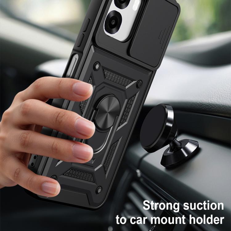 For OPPO A6x 4G Global Sliding Camera Cover Design TPU+PC Phone Case
