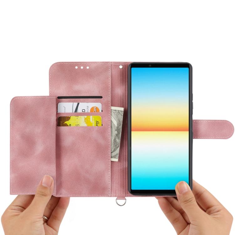 For Sony Xperia 1 VII Skin-feel Flowers Embossed Wallet Leather Phone Case