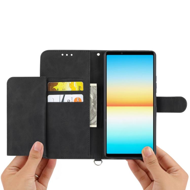 For Sony Xperia 1 VII Skin-feel Flowers Embossed Wallet Leather Phone Case