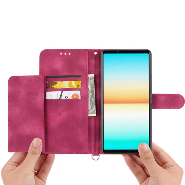For Sony Xperia 1 VII Skin-feel Flowers Embossed Wallet Leather Phone Case