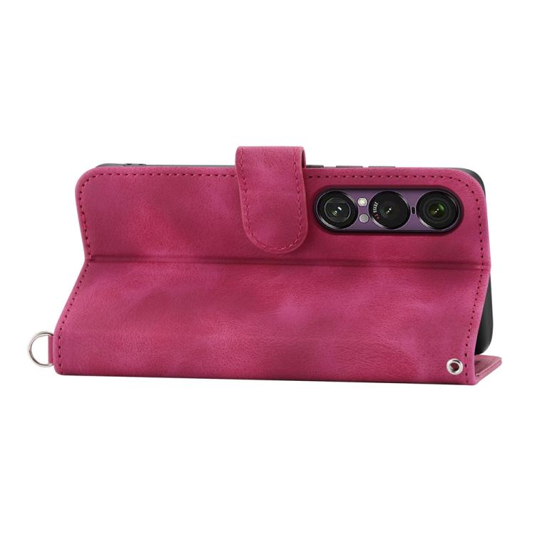 For Sony Xperia 1 VII Skin-feel Flowers Embossed Wallet Leather Phone Case