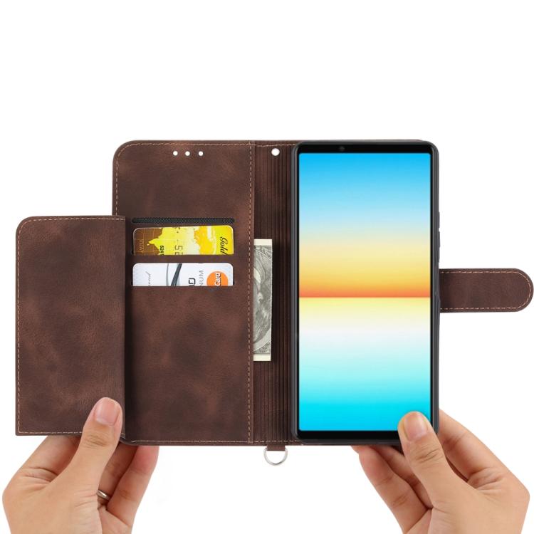 For Sony Xperia 1 VII Skin-feel Flowers Embossed Wallet Leather Phone Case