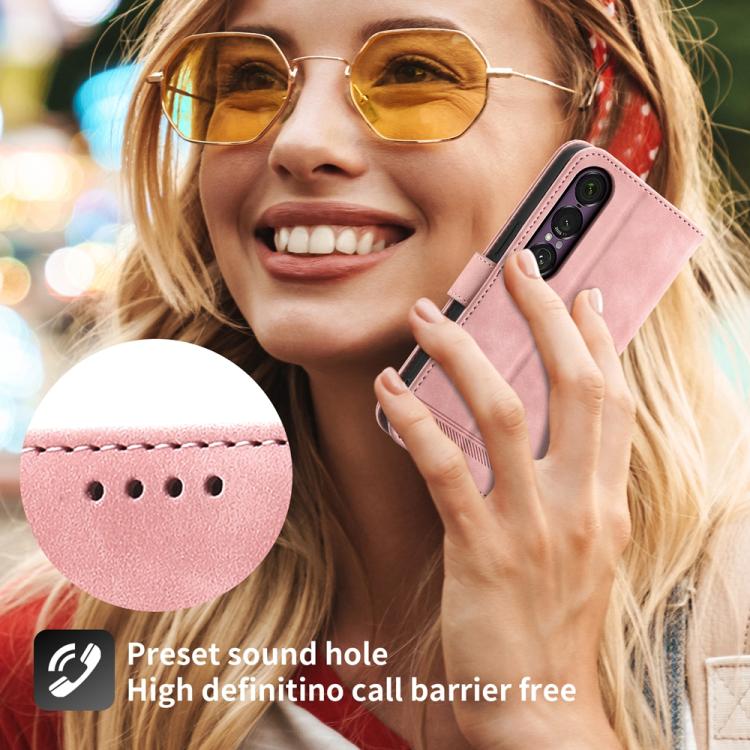 For Sony Xperia 1 VII Dierfeng Dream Line TPU + PU Leather Phone Case