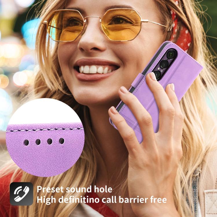 For Sony Xperia 1 VII Dierfeng Dream Line TPU + PU Leather Phone Case