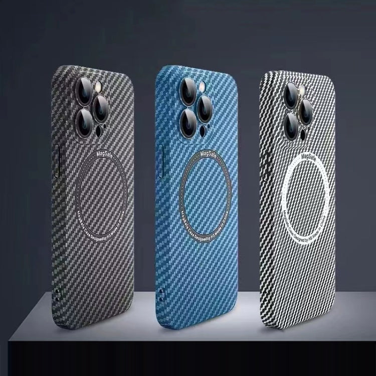 For iPhone 16 Pro Max MagSafe Magnetic PC Carbon Fiber Phone Case with Lens Film